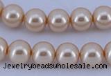 CGL42 10PCS 16 inches 4mm round dyed glass pearl beads wholesale