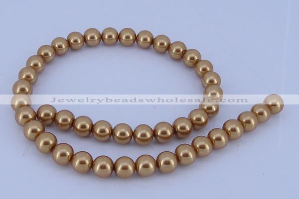 CGL62 10PCS 16 inches 4mm round dyed glass pearl beads wholesale