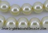 CGL82 10PCS 16 inches 4mm round dyed glass pearl beads wholesale