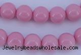 CGL836 10PCS 16 inches 4mm round heated glass pearl beads wholesale