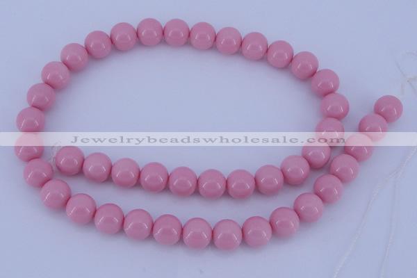 CGL840 5PCS 16 inches 12mm round heated glass pearl beads wholesale