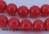 CGL842 10PCS 16 inches 4mm round heated glass pearl beads wholesale