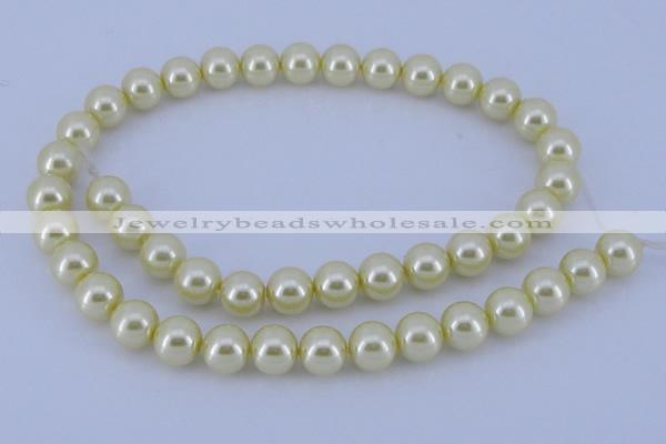 CGL86 5PCS 16 inches 12mm round dyed glass pearl beads wholesale