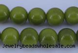 CGL872 10PCS 16 inches 4mm round heated glass pearl beads wholesale