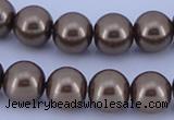 CGL92 10PCS 16 inches 4mm round dyed glass pearl beads wholesale