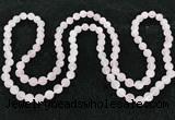 CGN1001 8mm round matte rose quartz 108 beads mala necklaces