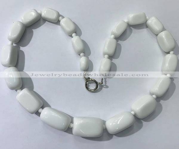 CGN121 22 inches 10*14mm - 20*30mm nuggets white porcelain necklaces