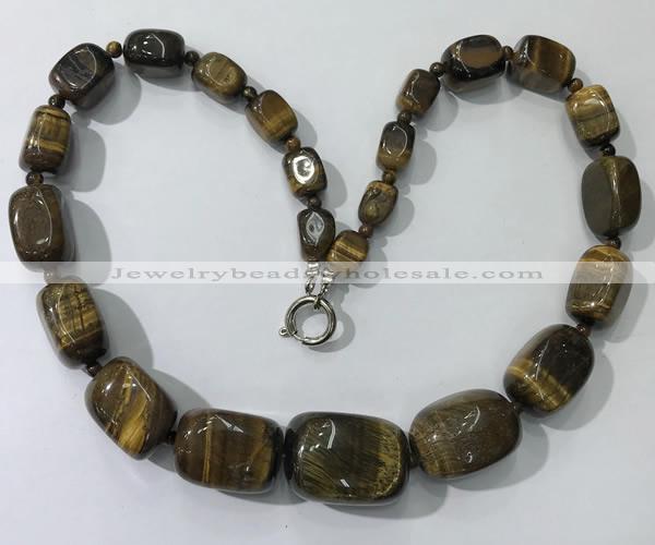 CGN128 22 inches 10*14mm - 20*30mm nuggets yellow tiger eye necklaces