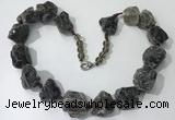 CGN143 19.5 inches 10*14mm - 20*30mm nuggets smoky quartz necklaces