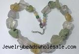 CGN145 19.5 inches 10*14mm - 20*30mm nuggets mixed quartz necklaces