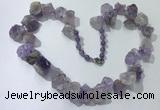 CGN156 18.5 inches 12*16mm - 13*18mm nuggets light amethyst necklaces