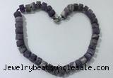 CGN173 20 inches 7*12mm - 9*12mm tyre matte amethyst necklaces