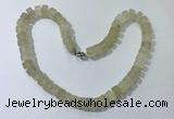 CGN174 20 inches 7*12mm - 9*12mm tyre matte lemon quartz necklaces