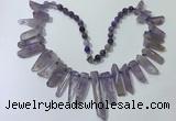 CGN187 23 inches 8*20mm - 11*60mm amethyst stick necklaces