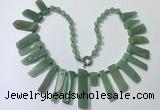 CGN194 23 inches 8*20mm - 11*60mm green aventurine stick necklaces