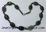 CGN207 22 inches 6mm faceted round & 18*25mm oval agate necklaces