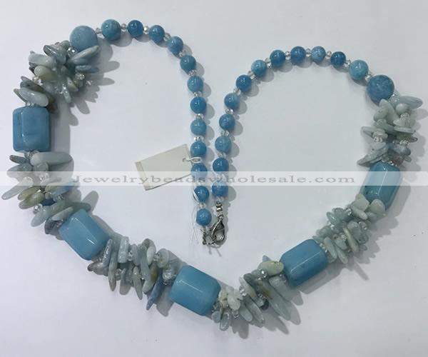 CGN311 27.5 inches chinese crystal & mixed gemstone beaded necklaces