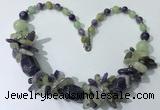 CGN330 20.5 inches chinese crystal & mixed gemstone beaded necklaces