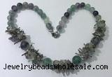 CGN353 19.5 inches chinese crystal & fluorite beaded necklaces