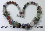 CGN363 19.5 inches chinese crystal & mixed gemstone beaded necklaces