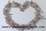 CGN400 19.5 inches chinese crystal & rose quartz chips beaded necklaces