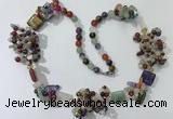 CGN452 25.5 inches chinese crystal & mixed gemstone beaded necklaces