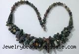 CGN467 22 inches chinese crystal & Indian agate beaded necklaces