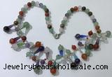 CGN506 21 inches chinese crystal & mixed gemstone beaded necklaces