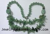 CGN524 23.5 inches chinese crystal & green aventurine beaded necklaces