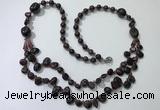 CGN539 27 inches chinese crystal & garnet beaded necklaces