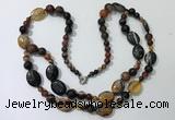 CGN549 23.5 inches striped agate gemstone beaded necklaces