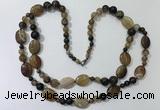 CGN581 23.5 inches striped agate gemstone beaded necklaces