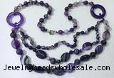 CGN597 23.5 inches striped agate gemstone beaded necklaces