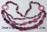 CGN598 23.5 inches striped agate gemstone beaded necklaces