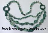 CGN600 23.5 inches striped agate gemstone beaded necklaces