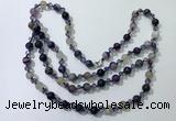 CGN652 22 inches chinese crystal & striped agate beaded necklaces