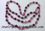 CGN653 22 inches chinese crystal & striped agate beaded necklaces