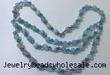 CGN655 22 inches chinese crystal & striped agate beaded necklaces