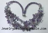 CGN696 22.5 inches chinese crystal & amethyst beaded necklaces