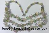 CGN698 22.5 inches chinese crystal & mixed gemstone beaded necklaces