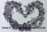 CGN710 22 inches fashion 3 rows amethyst beaded necklaces