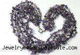 CGN721 19.5 inches stylish 6 rows amethyst chips necklaces