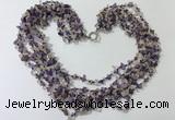 CGN724 19.5 inches stylish 6 rows amethyst & citrine chips necklaces