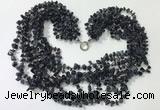 CGN748 19.5 inches stylish 8 rows blue goldstone chips necklaces