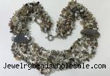 CGN761 20 inches stylish 6 rows Botswana agate chips necklaces