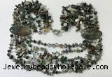 CGN763 20 inches stylish 6 rows Indian agate chips necklaces