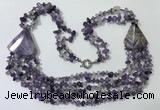 CGN782 23.5 inches stylish amethyst gemstone chips necklaces