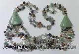 CGN786 23.5 inches stylish mixed gemstone chips necklaces