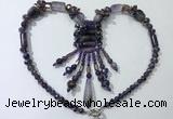 CGN811 19.5 inches chinese crystal & amethyst statement necklaces