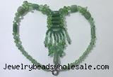 CGN817 19.5 inches chinese crystal & green aventurine statement necklaces